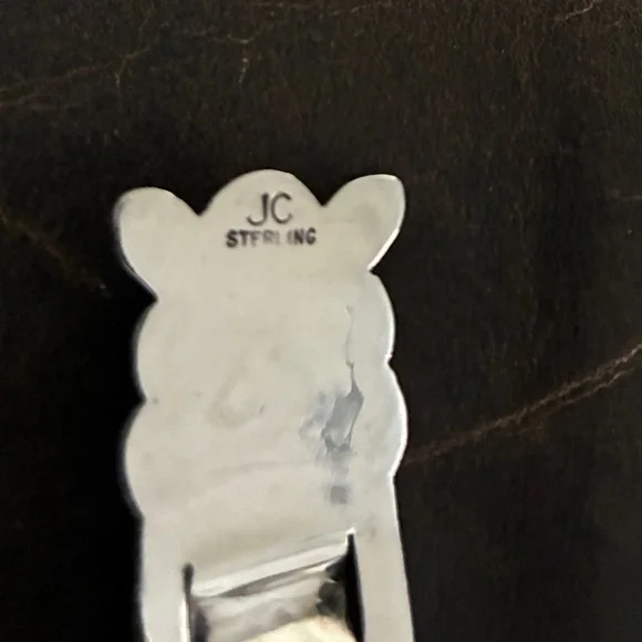 Vintage  Signed Jessie Claw Navajo Sterling Silver and Turquoise Bookmark - Picture 4 of 4